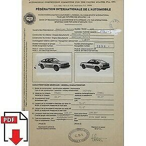 1979 AMC AMX Spirit FIA homologation form PDF download